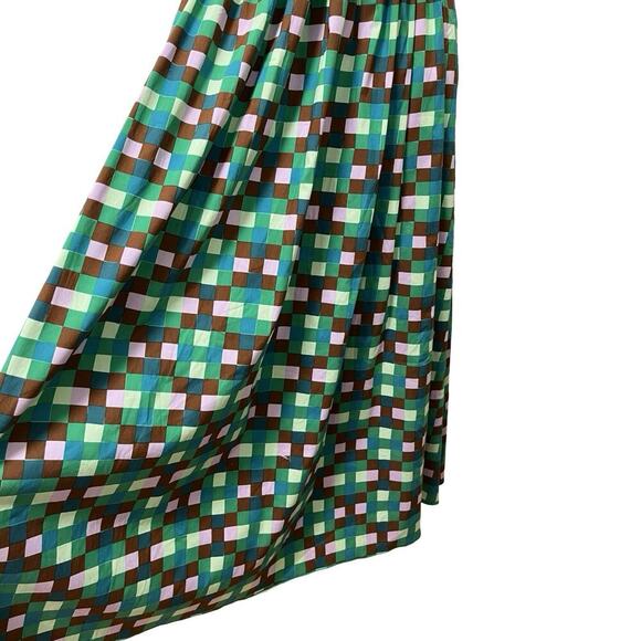 Diane von Furstenberg Krystel Belted Poplin Midi Dress Size 6 Check Retro 50s - Picture 3 of 5